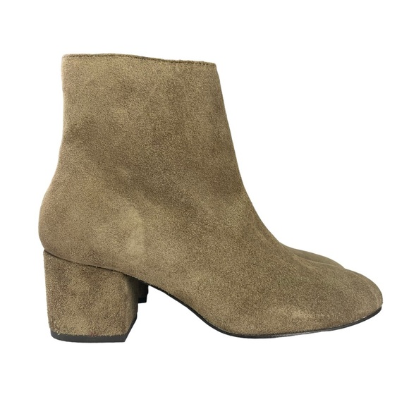 Thursday Boot Co. Suede Heeled Ankle Boots Light Brown Side Zip Womens Size 6‎ - Picture 1 of 13